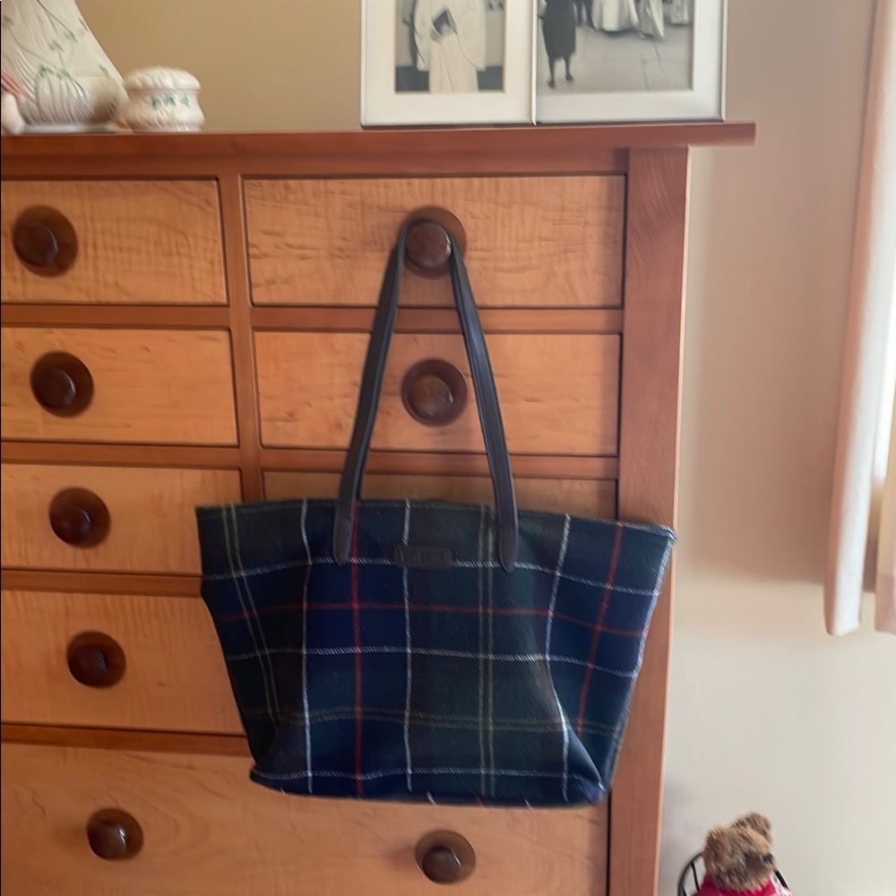 Plaid Tote Bag - Black and Blue from Barbour